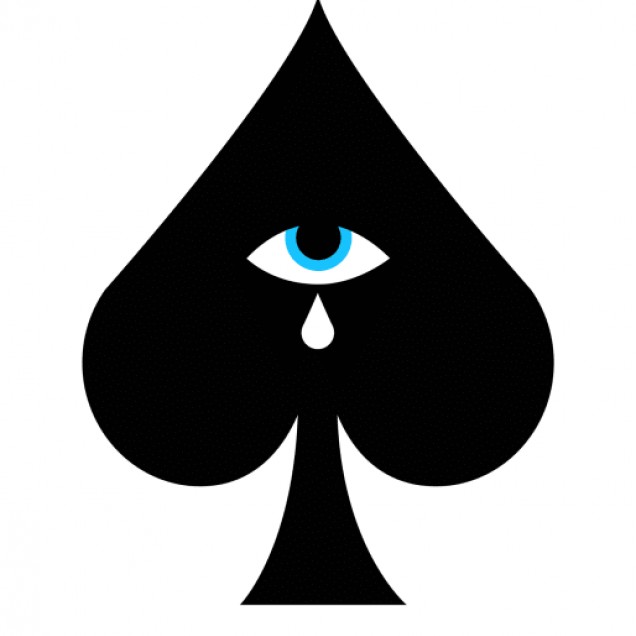 Tapet Ace of Spades, negru, cu un as de pică cu un ochi care plânge