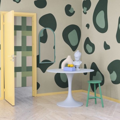 Giant Leopard Verde tapet