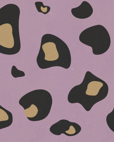 Tapet Giant Leopard, Lilac cu imprimeu abstract de leopard, in culori liliac si negru.