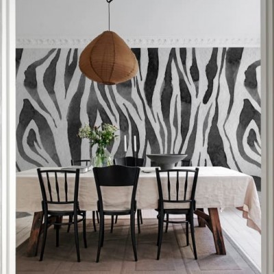 Fototapet Zebra Stripes, Graphite, personalizat, Rebel Walls, Fototapet living 