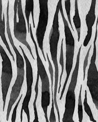 Zebra Stripes, Graphite wallpaper, dungi negre și albe pe un fundal gri, în camera de dining