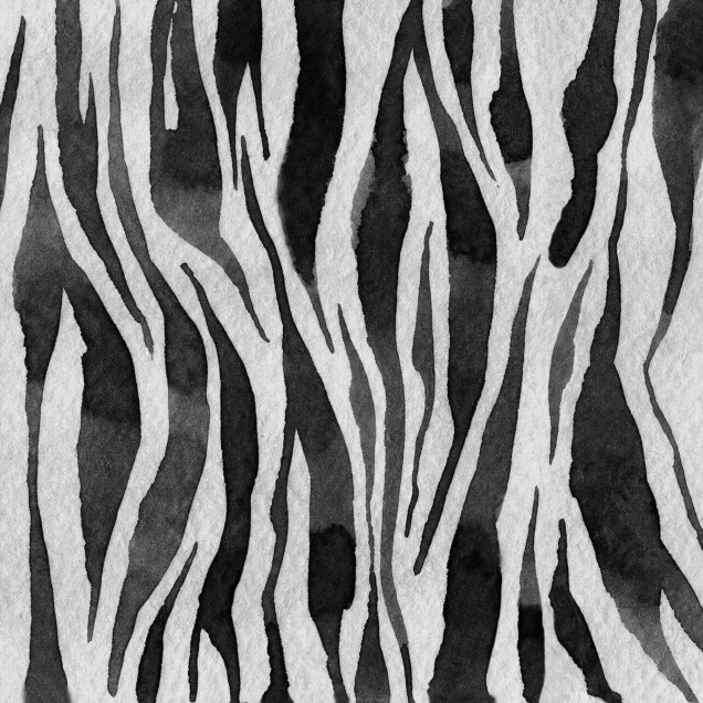 Zebra Stripes, Graphite wallpaper, dungi negre și albe pe un fundal gri, în camera de dining