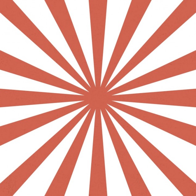 Tapet cu design Rays, Red, cu motive amuzante inspirate din cultura pop si din anii 70, pe fundal roz