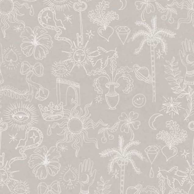 Tapet abstract Doodle Beige cu un design minimalist, in nuante de bej, perfect pentru a crea un spatiu unic.