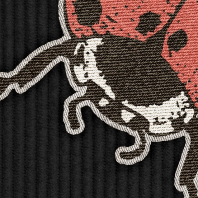 Tapet Patches cu modele diverse, colorate pe fundal negru