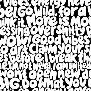 Fototapet Blah Blah Blah, White, Rebel Walls