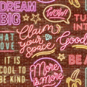 Fototapet Neon Vibes, Brickwall, Rebel Walls