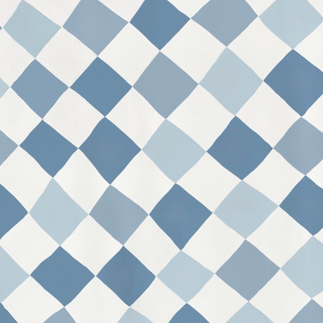 Tapet cu design geometric cu romburi în nuanțe de albastru și alb