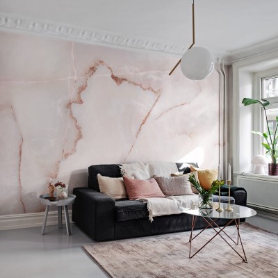 Tapet cu aspect de marmură Rose Quartz
