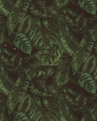 Wallpaper cu frunze tropicale verde