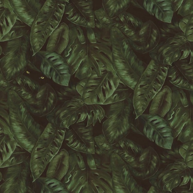 Wallpaper cu frunze tropicale verde
