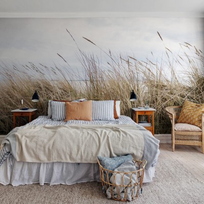 Tapet Reed cu iarbă, perfect pentru un dormitor modern și relaxant. Aduce natura în interiorul casei tale.