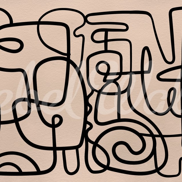 Tapet modern cu design abstract în culori roz și negru