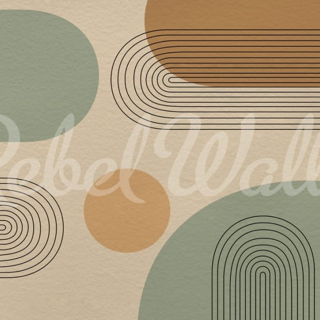 Tapet Abstract Arches, Neutral cu un design modern minimalist ce include arce abstracte, linii subtile și tonuri neutre