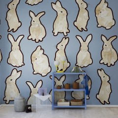 Fototapet Year of the Bunny, Blue, personalizat, Rebel Walls