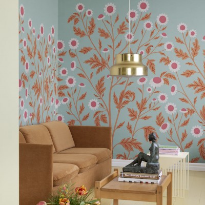 Tapet floral cu margarete, Chamomille, Summer