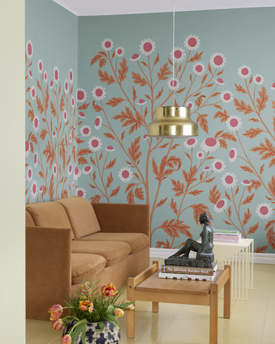 Tapet floral cu margarete, Chamomille, Summer