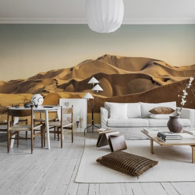 Tapet Desert Rock - o imagine cu dune de nisip aurii, care poate fi folosită ca decor pentru pereții livingului sau dormitorului.
