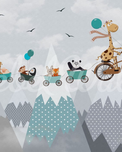 Tapet Over the Hills cu animale simpatice