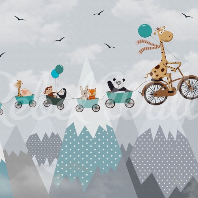Tapet Over the Hills cu animale simpatice