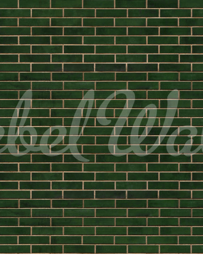 Tapet perete cu design de cărămidă verde închis