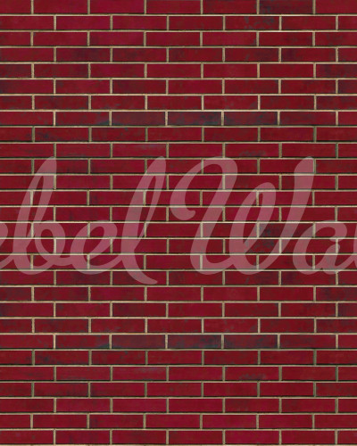 Tapet cu aspect de cărămidă roșie, Wall of Tiles, Ruby Red