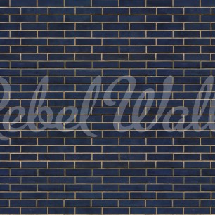 Fototapet Wall of Tiles, Dark Blue, Rebel Walls