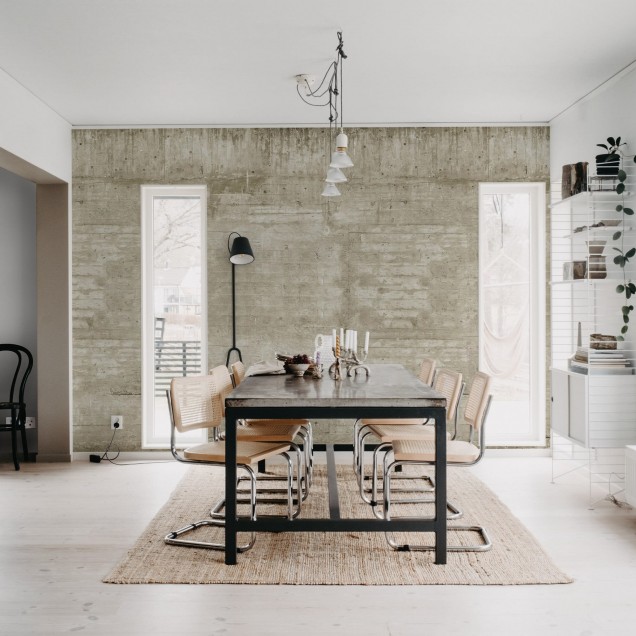 Tapet cu aspect industrial, beton brut, Wooden Concrete, Sand