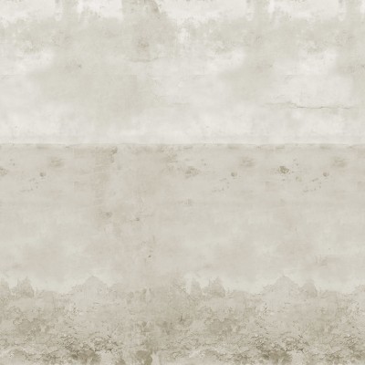 Tapet Urban Horizon Sand, cu aspect de beton texturat, aplicat pe un perete din dormitor