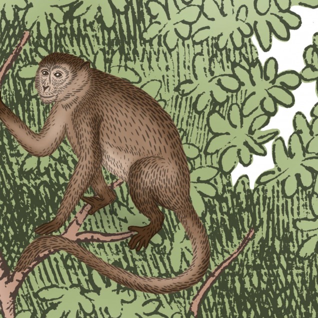 Tapet Tropical Bellewood, Monkeys, cu palmieri și maimuțe