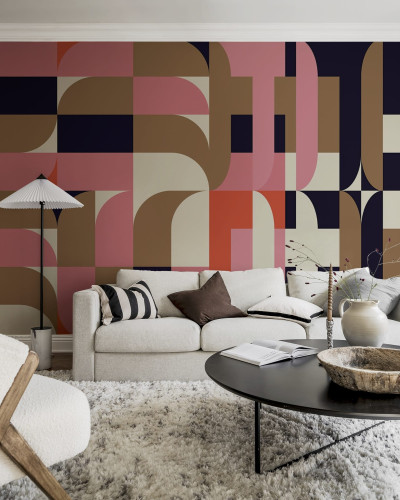 Abstract Fun, tapet cu forme geometrice in culori vibrante