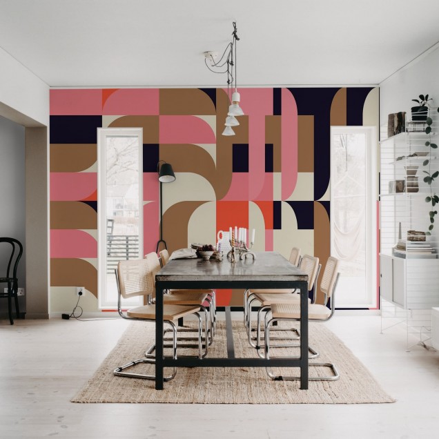 Abstract Fun, tapet cu forme geometrice in culori vibrante