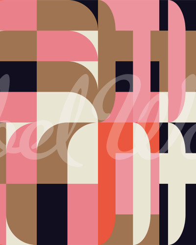 Abstract Fun, tapet cu forme geometrice in culori vibrante