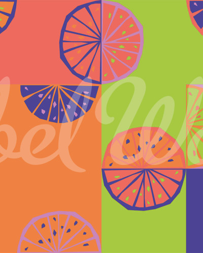 Lemon Slices, Neon - tapet cu felii de lămâie în culori neon, perfect pentru un design modern și vibrant.