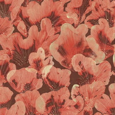 Tapet Corals, Red, cu flori roșii, perfect pentru decorarea casei.
