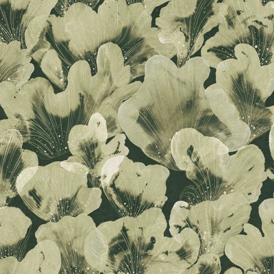 Tapet Corals, Green cu flori delicate in nuante de verde.