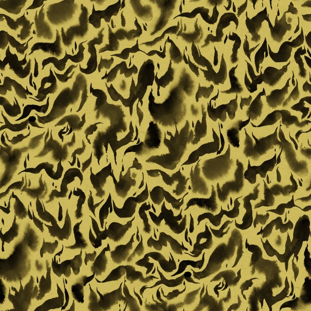 Tapet cu design abstract in nuante de galben si negru, perfect pentru living, dormitor sau birou.