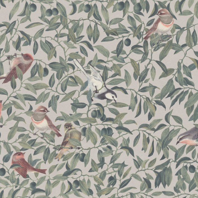 Tapet cu păsări din pădure - Backwood Birds, Sand