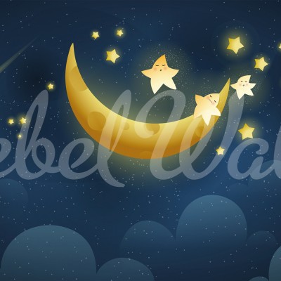 Tapet Sweet Dreams cu stele si luna
