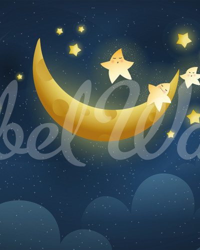 Tapet Sweet Dreams cu stele si luna