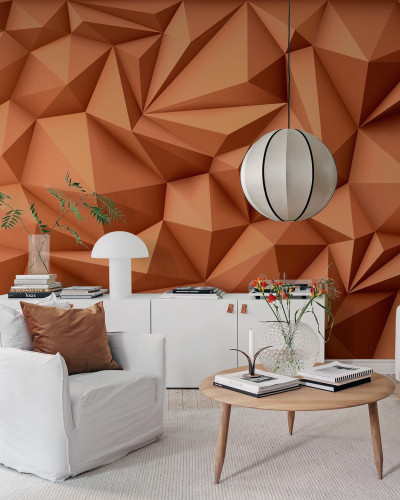 Acoustic Panel Orange - tapet geometric 3D cu efect optic