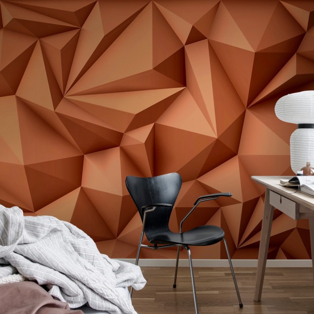 Acoustic Panel Orange - tapet geometric 3D cu efect optic
