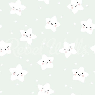 Cute Stars Mint Wallpaper