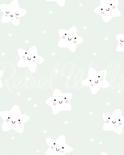 Cute Stars Mint Wallpaper