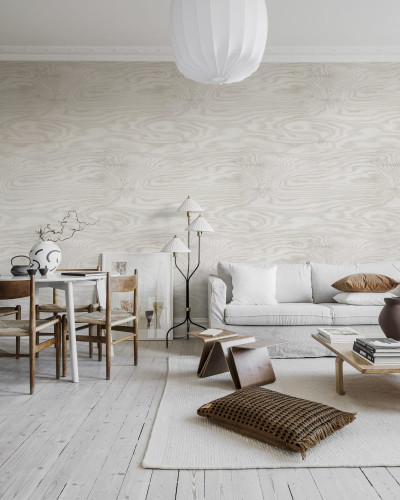 Tapet Plywood, Grey, un tapet minimalist care imita textura lemnului