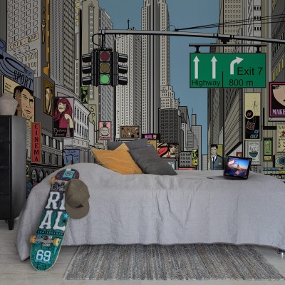 Cartoon City Kids wallpaper, imagine cu un oras animat colorat