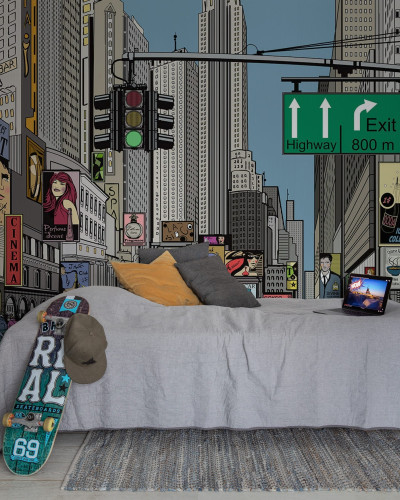 Cartoon City Kids wallpaper, imagine cu un oras animat colorat