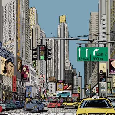 Cartoon City Kids wallpaper, imagine cu un oras animat colorat