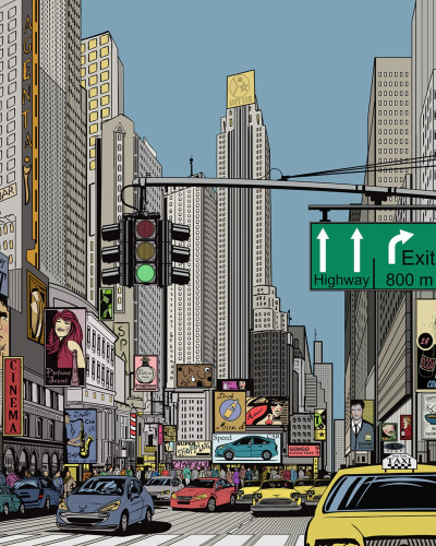 Cartoon City Kids wallpaper, imagine cu un oras animat colorat