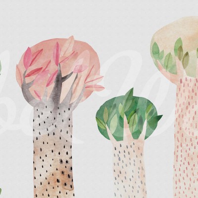 Tapet Watercolor Garden cu design abstract, pictat manual cu acuarele, perfect pentru a crea o atmosferă relaxantă și primitoare în orice cameră.